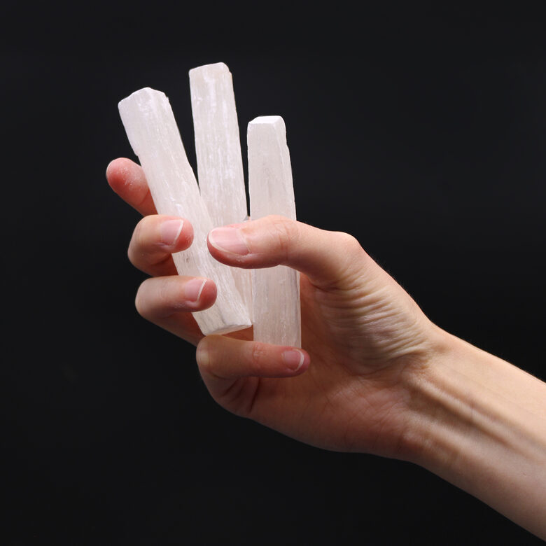 Natural Selenite Wand / Stick (Rough / Satin Spar), 1 pc.