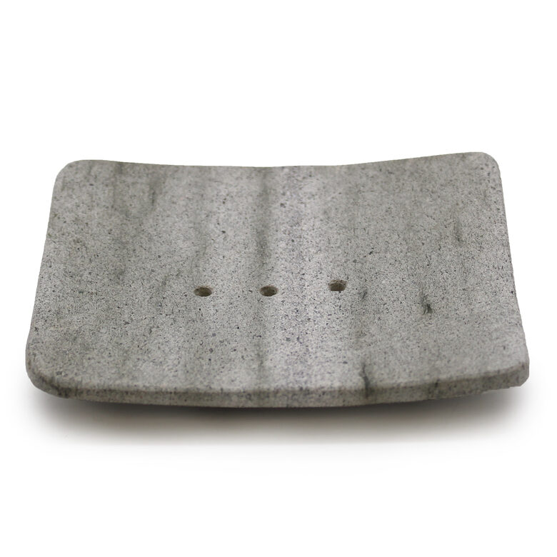 Natural Zeolite Stone Soap Dish Grey