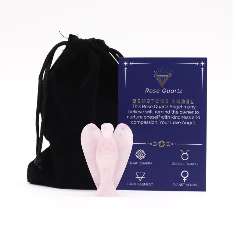 Natural Rose Quartz Angel (Figurine), 1 pc.