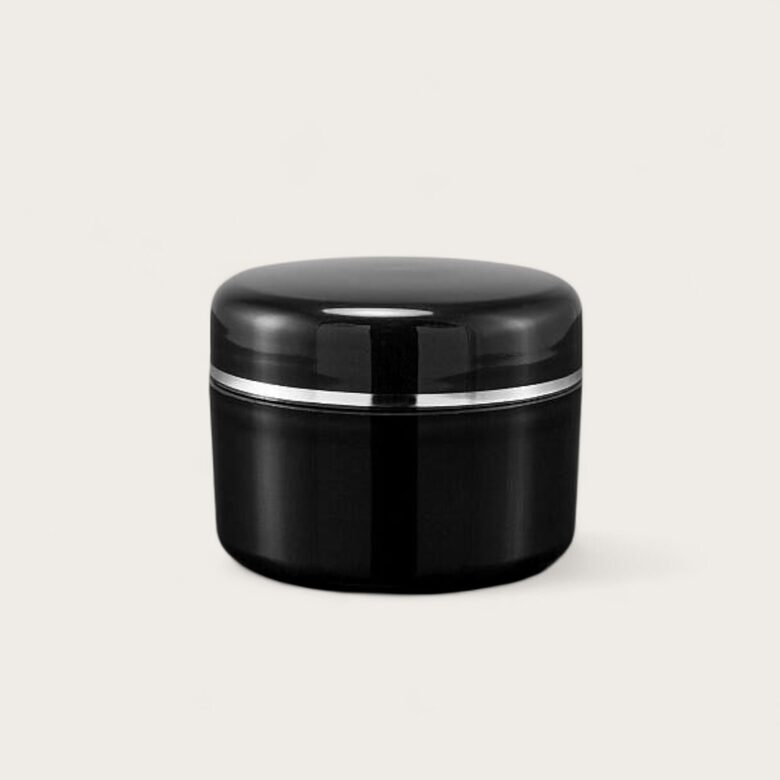 Plastmasas trauciņš MELNS ar sudraba strīpiņu 15 ml