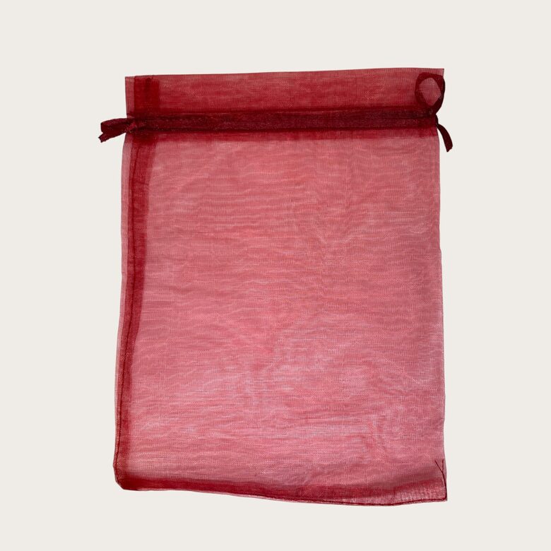 Organzas maisiņš 15 x 20 cm sarkanā vīna krāsā