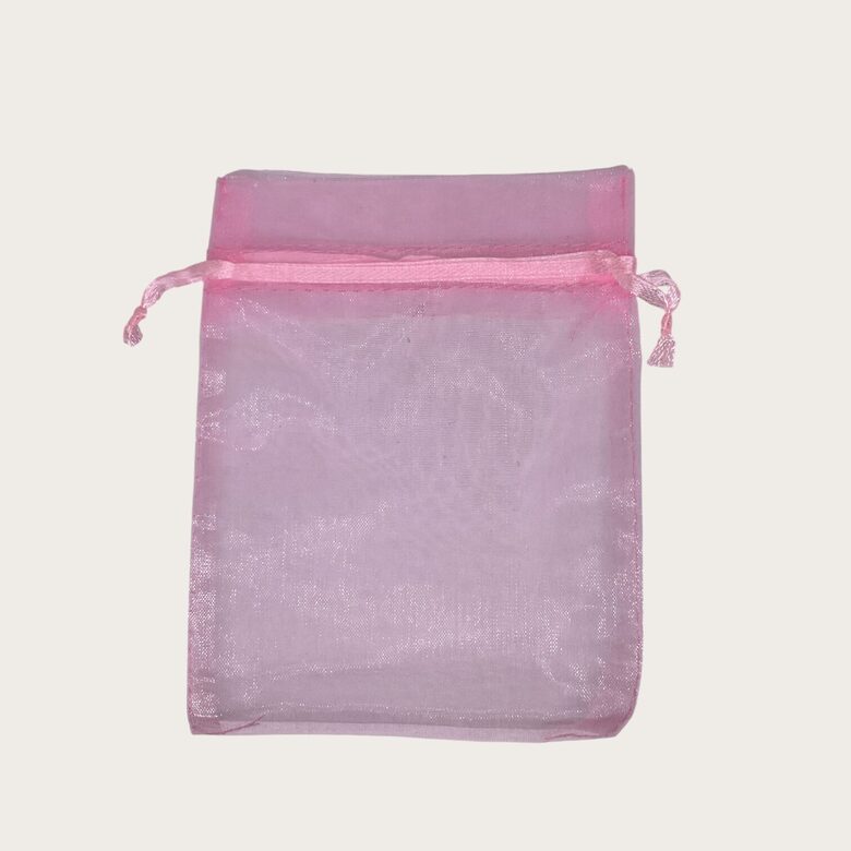 Organzas maisiņš 10 x 13 cm rozā krāsā