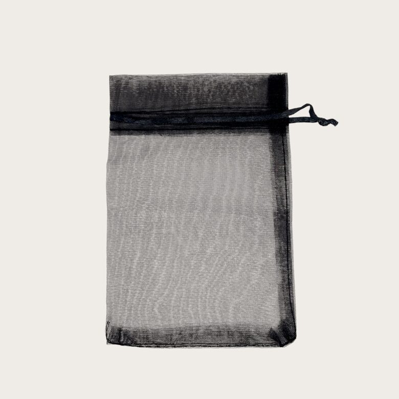 Organzas maisiņš 10 x 14 cm melnā krāsā