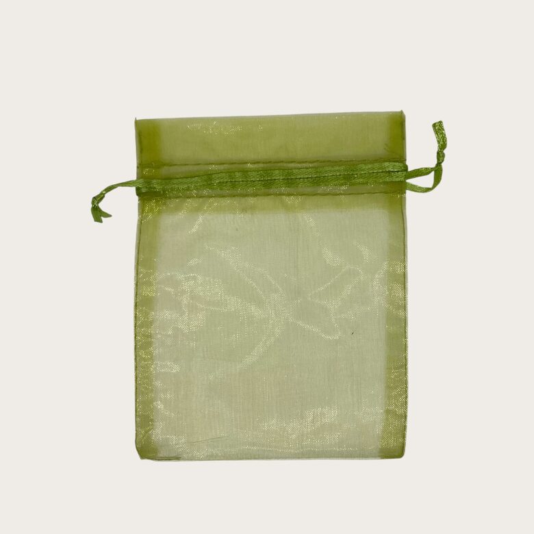 Organzas maisiņš 10 x 13 cm gaiši zaļā krāsā
