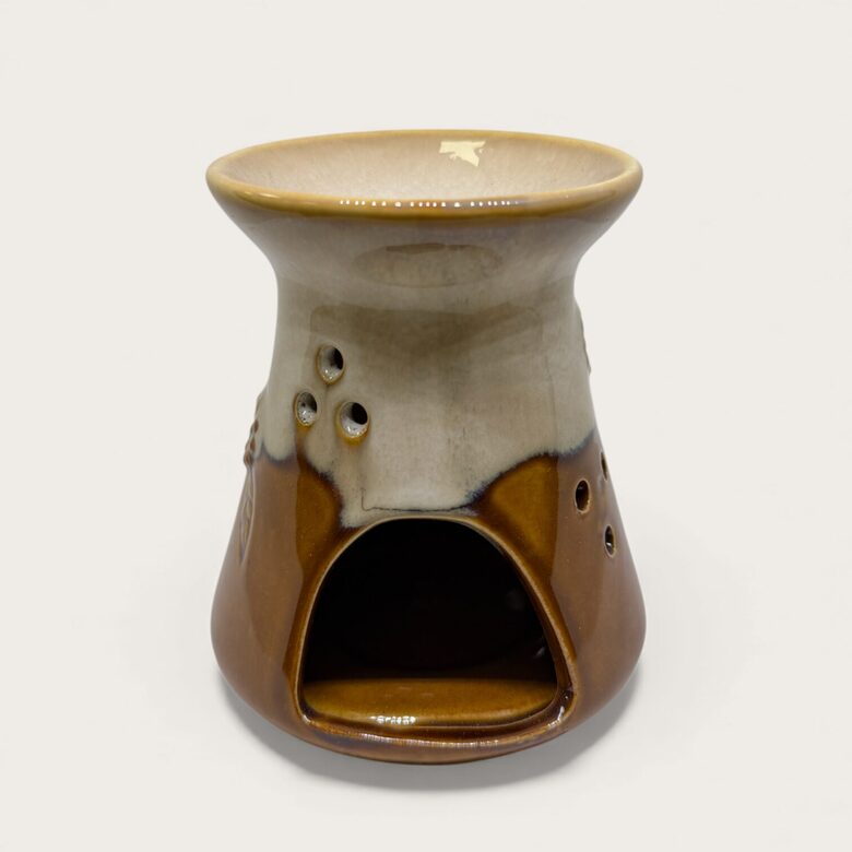 Oil Burner Ceramic Brown and Beige