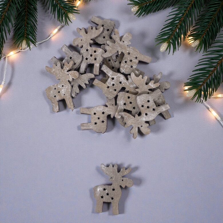 Mini dekors Briedis pelēcīgs 1 gab