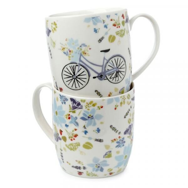 Krūžu komplekts - Julie Dodsworth Blue Lavender Garden Set of 2 Porcelain Mugs