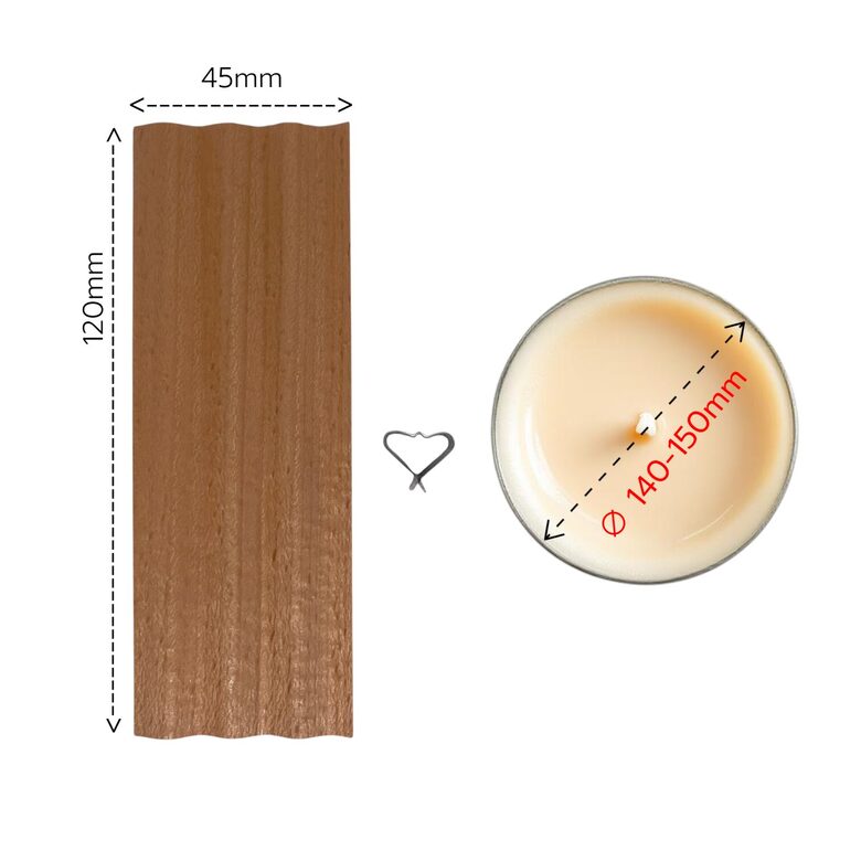 Koka dakts( viļņota) ar metāla turētāju  (diametram 140-150 mm)