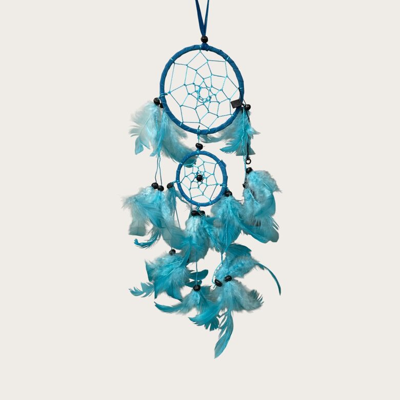 Sapņu ķērājs Bali (zamšādas audums tirkīzzilā krāsā) vidējs