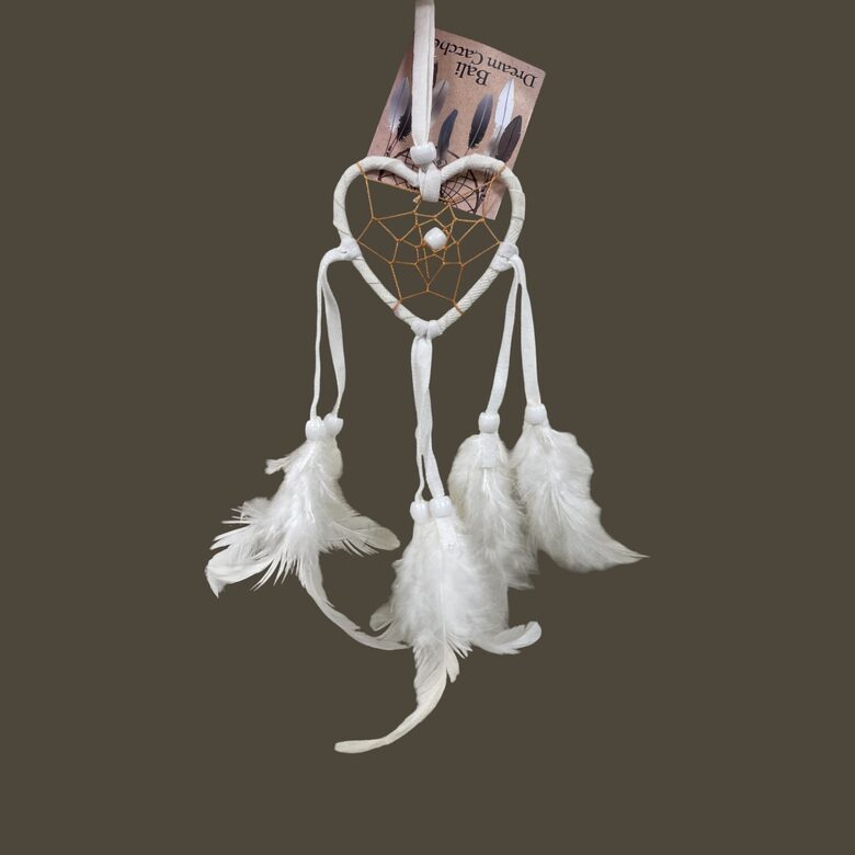 Sapņu ķērājs Bali  sirsniņa ( balts, mini ) 1 gab