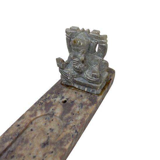 Vīraka turētājs no dabīga akmens ( Ziepjakmens) Ganesh zilonītis