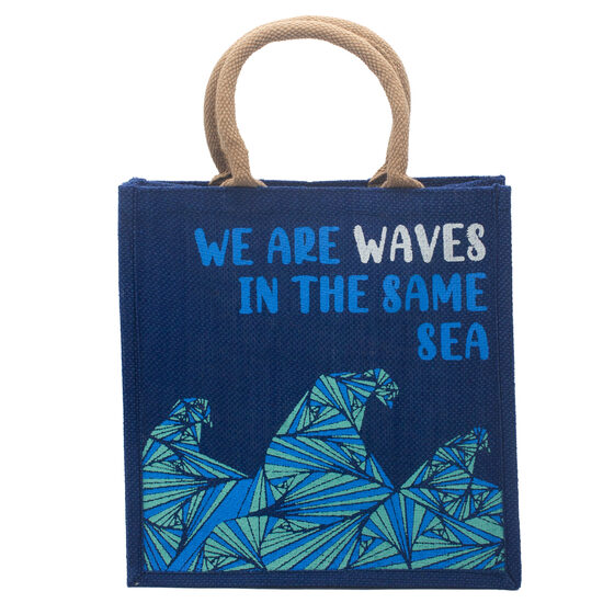 Džutas iepirkumu soma (We are the waves) zila