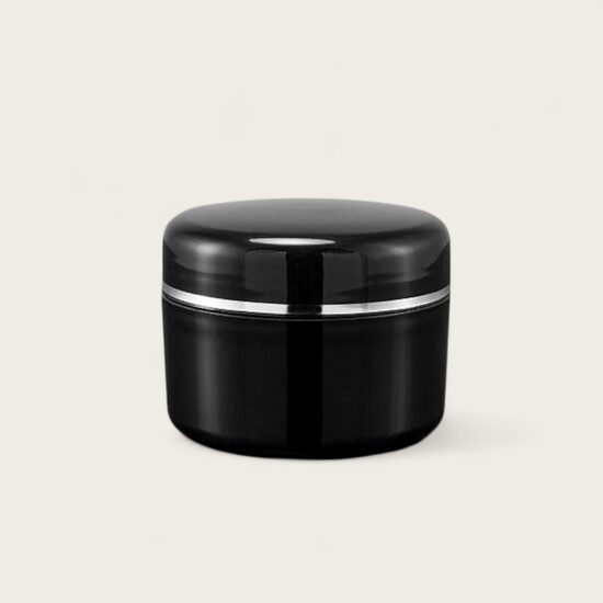 Plastmasas trauciņš MELNS ar sudraba strīpiņu 15 ml