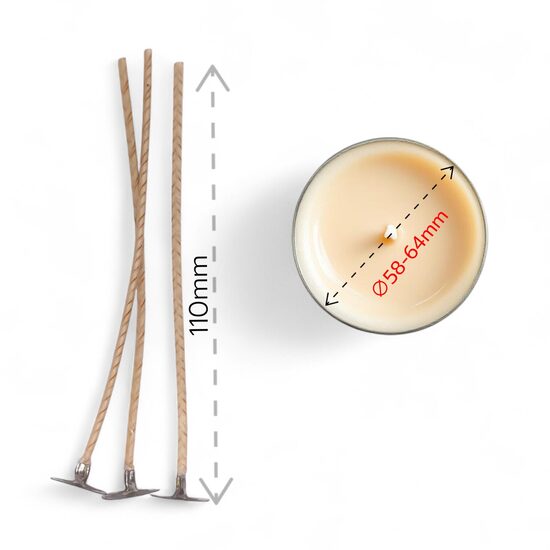 Waxed candle wick No. 10 (58-64 mm) 1 pc