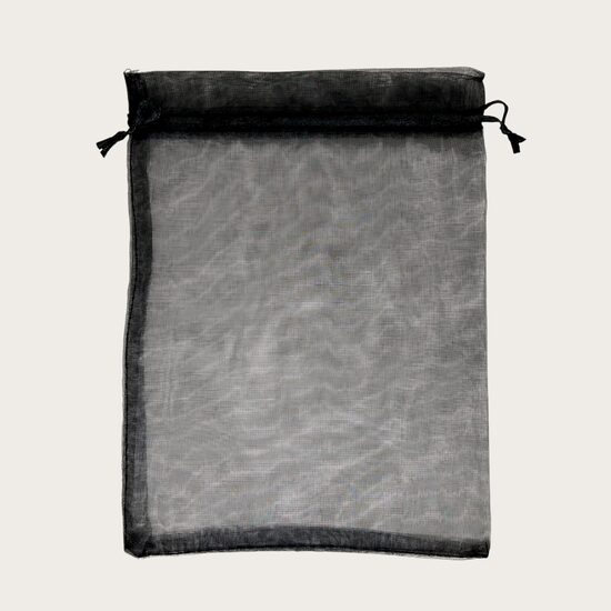 Organzas maisiņš 15 x 20 cm melnā krāsā
