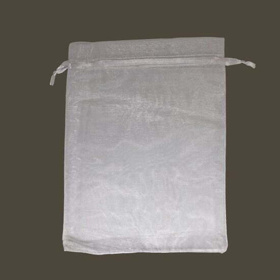 Organzas maisiņš 15 x 20 cm baltā krāsā