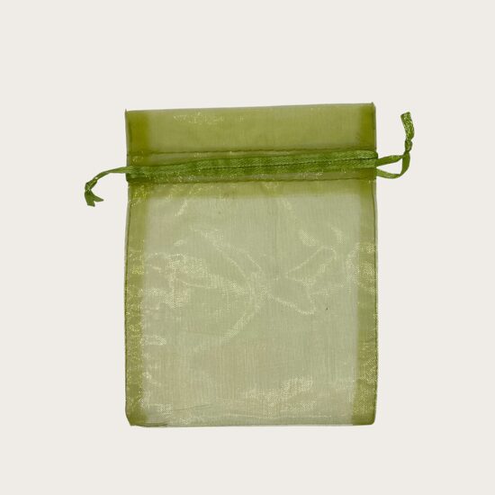 Organzas maisiņš 10 x 13 cm gaiši zaļā krāsā