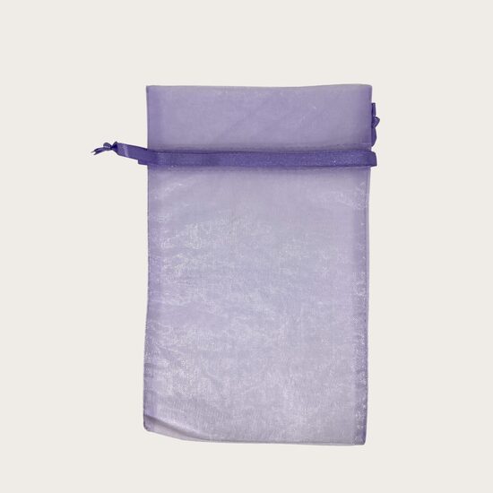 Organzas maisiņš 12 x 20 cm lavandas krāsā