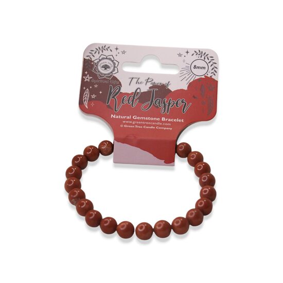 Rokassprādze no dabīga Sarkanās jašmas akmens