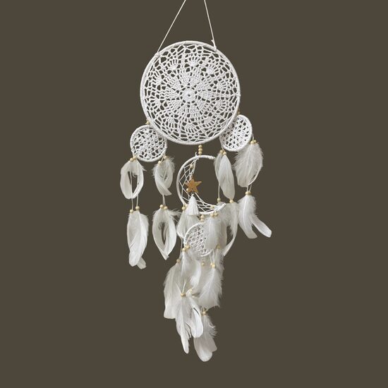 Sapņu ķērājs ar mēnestiņu ( balts) 