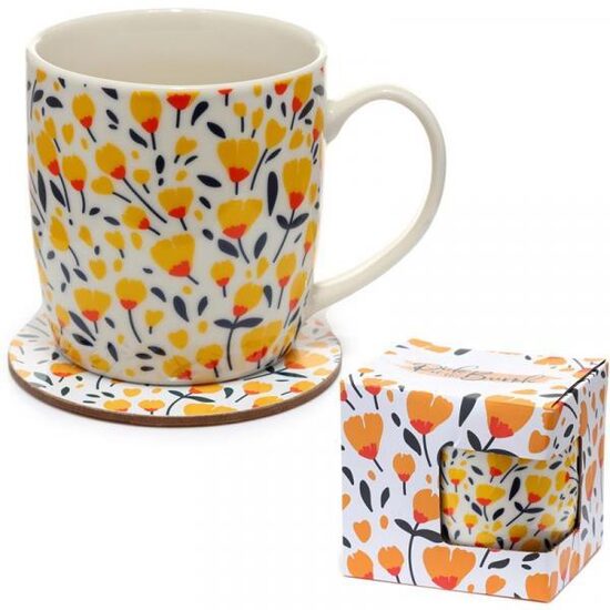 Krūze Bunch Buttercup Porcelain Mug & Coaster Set