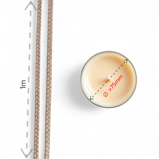 Candle wick TB 22 (>75 mm) – 1m