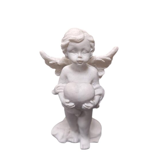 Eņģelītis balts ar SIRDI ( stāvošs) mini