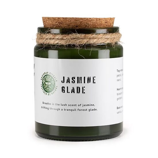 Sojas vaska svece ar koka dakti Jasmine glade 160 g