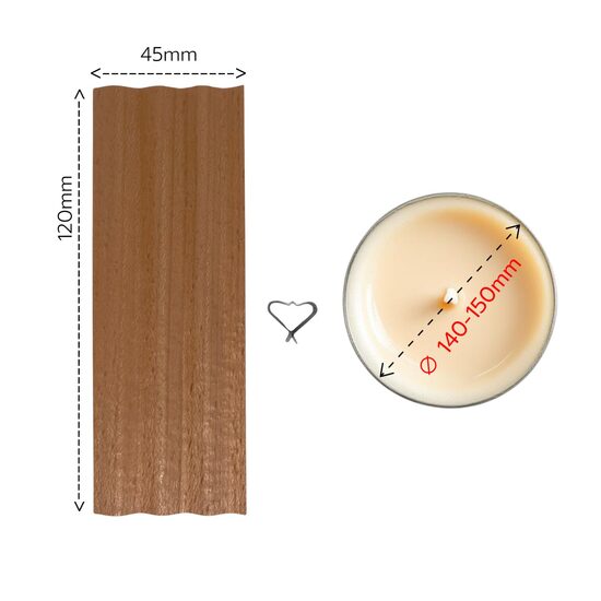 Wavy wooden wick with metal sustainer (for diameter 140-150 mm) 1 pc