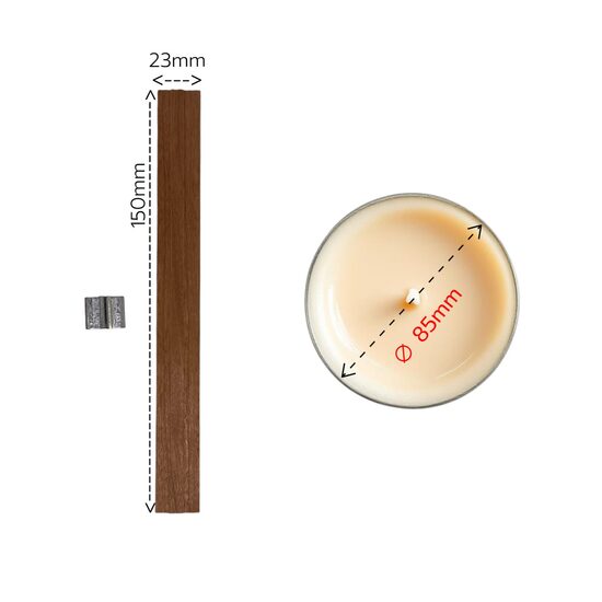 Koka dakts ar metāla turētāju 12 cm (diametram 95 mm)