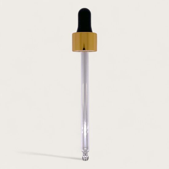 Glass Pipette for 100 ml Bottles Black and Gold