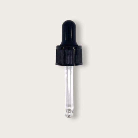 Glass Pipette for 10 ml Bottles Black without Tamper Evident Ring