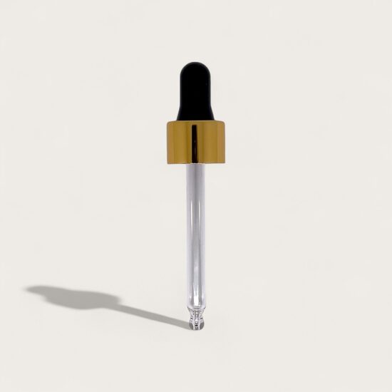 Glass Pipette for 30 ml Bottles Black and Gold