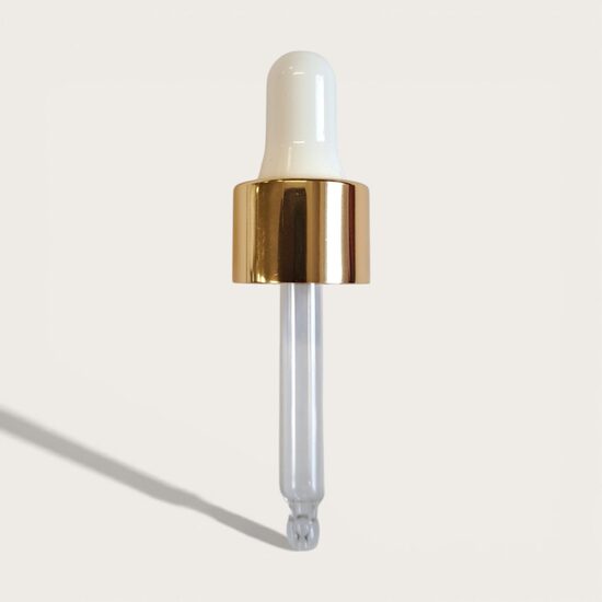 Glass Pipette for 10 ml Bottles Gold and White