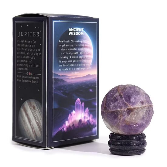 Ametista planēta ( Jupiters) uz Zilā zelta akmens pamatnes