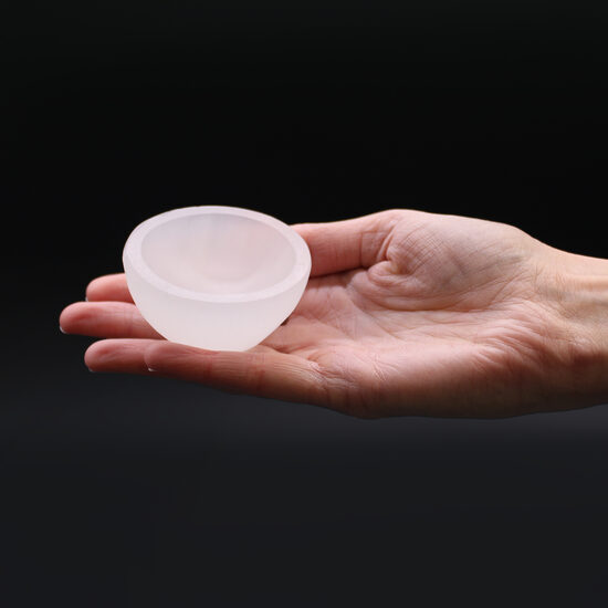Natural Selenite Mini Round Bowl, 6 cm, 1 pc.