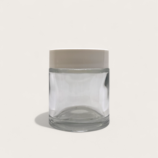 Glass Jar with White Plastic Lid 100ml