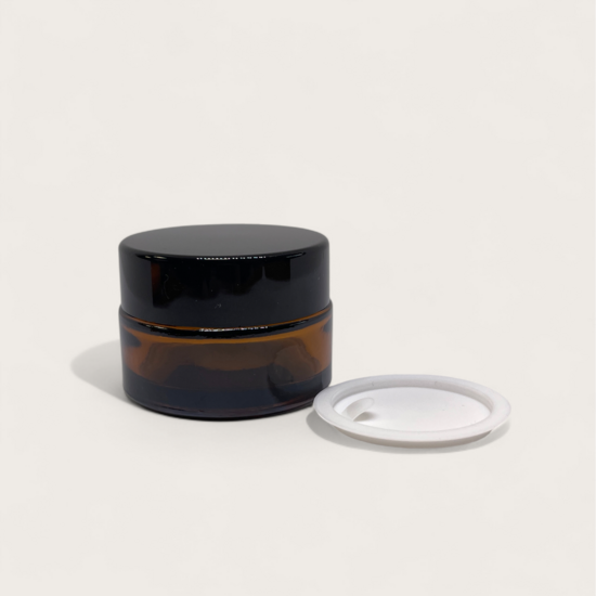 Glass Jar Brown with Liner 15ml