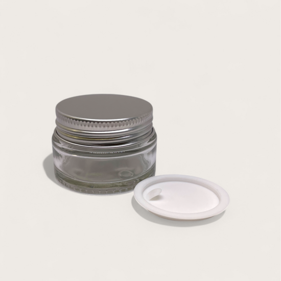 Glass Jar with Aluminum Lid and White Liner 15ml