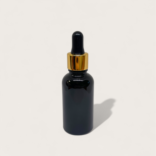 Glass Bottle Black Violet with Pipette 30ml