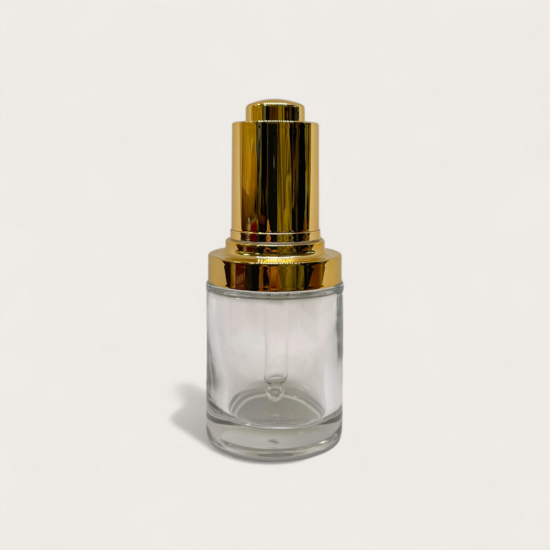 Stikla pudelīte ar zelta pipeti 30 ml