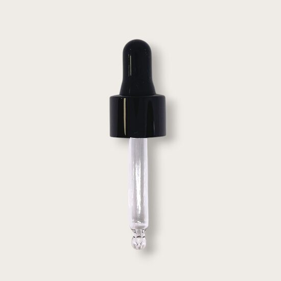 Glass Pipette for 10 ml Bottles Black with Metal Ring